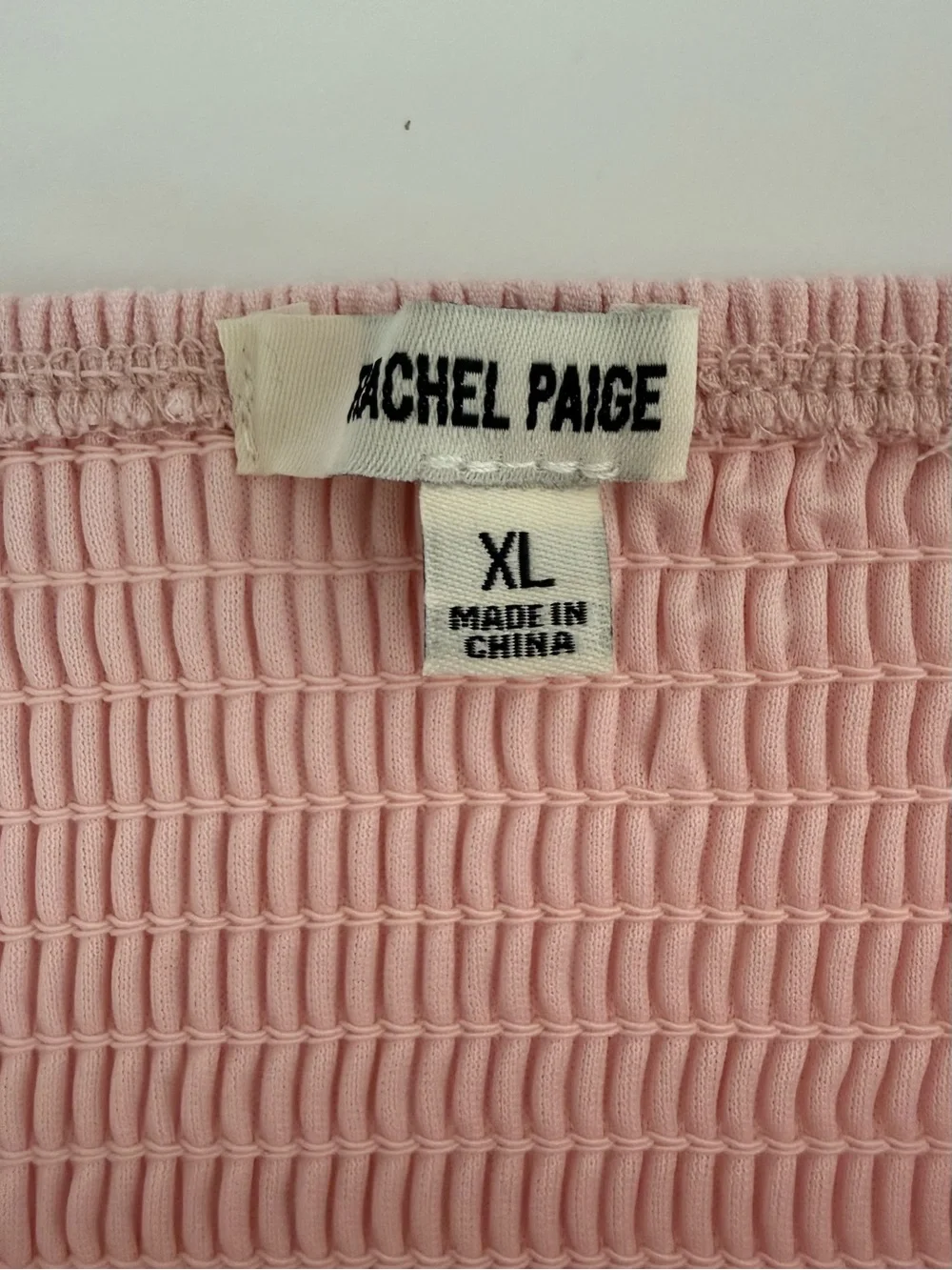 Rachel Paige Pink And Floral Smocked Tube Tops Set 2 Size XL Strapless Shirred